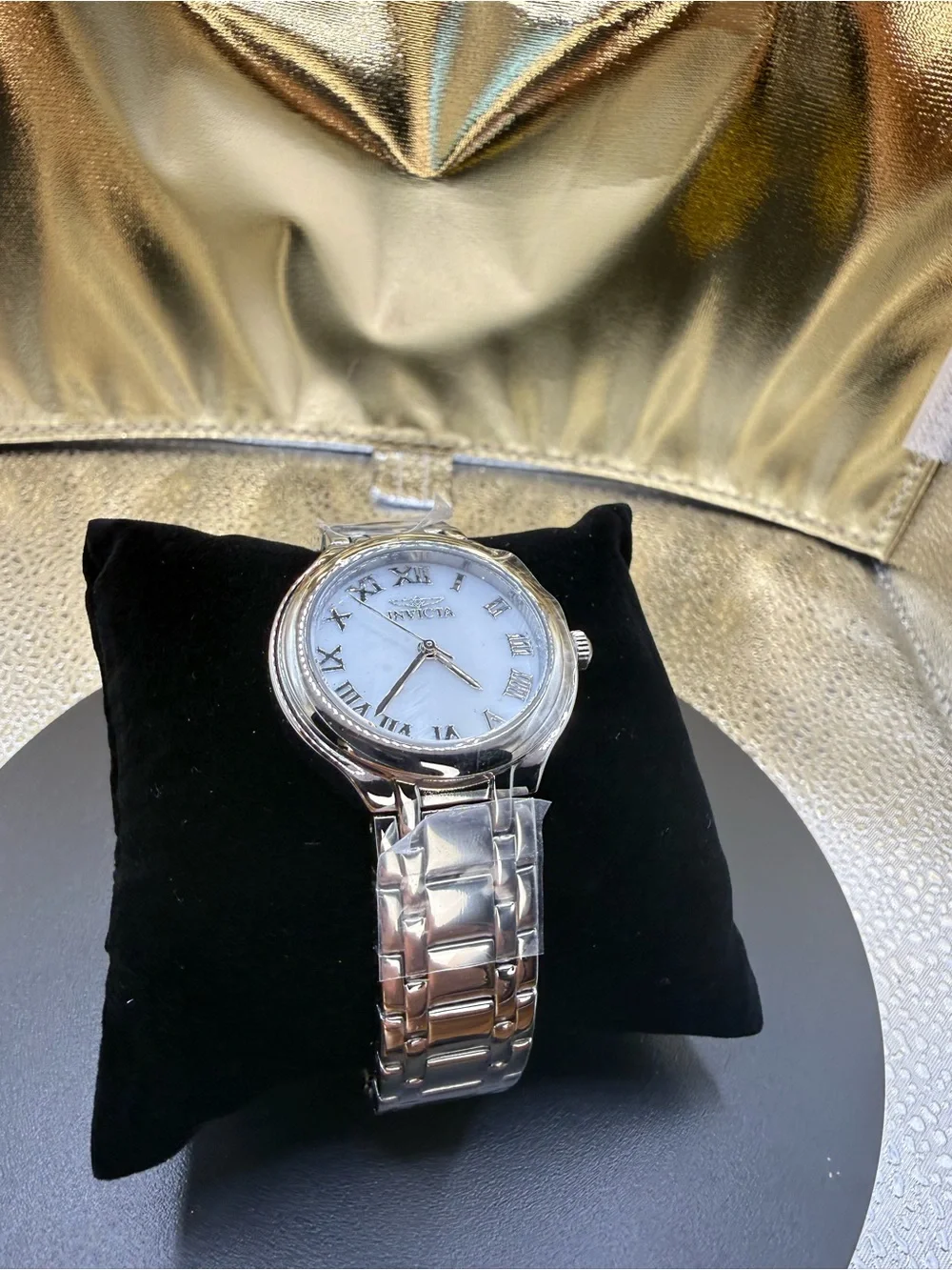 Invicta Silver Tone Watch with Mother-of-Pearl Dial
